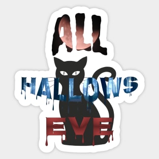 All Hallows Eve Halloween Cat Sticker